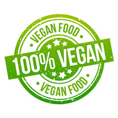 vegan food round green grunge stamp badge