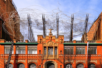 Antoni Tàpies Foundation. Spain. Barcelona A fragment of the facade of the Museum of the famous Catalan painter, graphic artist, sculptor, book artist Antoni Tapies.