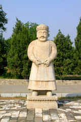 Obraz premium civil official sculpture in the Eastern Tombs of the Qing Dynasty, China.