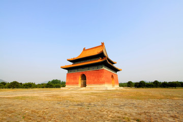 Shen Gong Sheng De gate tower landscape architecture, Eastern Tombs of the Qing Dynasty, China..