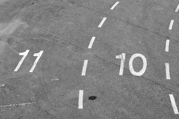 numbered lanes on tarmac