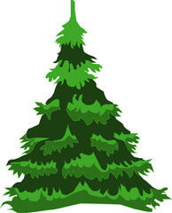 Green Christmas tree on a white background
