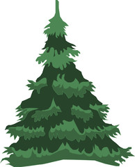 Green Christmas tree on a white background
