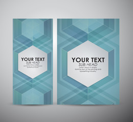 Brochure business design Abstract blue Hexagon digital background. 