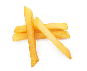 french fries on white
