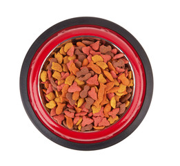 Pet food in bowl.