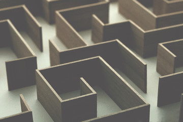 complex wooden labyrinth