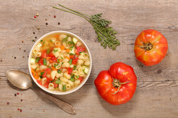 soup with vegetable and noodle