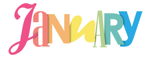 JANUARY colorful typographic banner