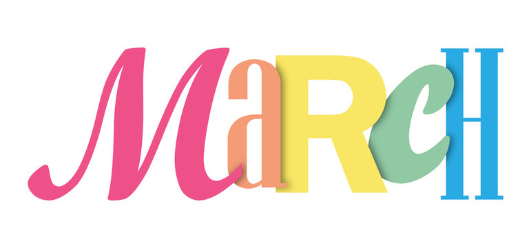 MARCH colorful typographic banner