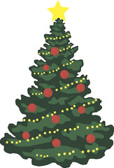 Christmas tree with bright lights
