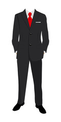 Wedding man's suit and tuxedo. Vector illustration.