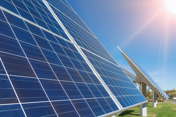 solar panels of photovoltaic power plant