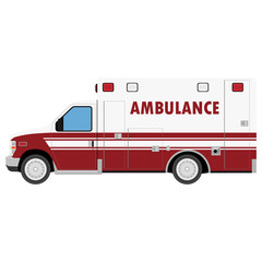 Ambulance Car. An emergency medical service, administering emergency care