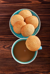 Homemade cookie and cup of coffee
