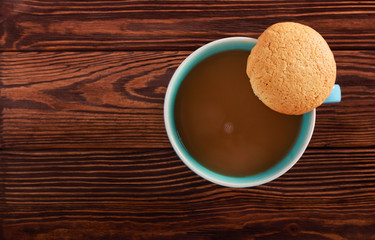 Homemade cookie and cup of coffee