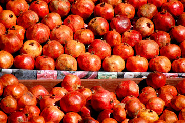 Fresh pomegranate fruit on the shelf