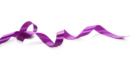 Purple ribbon isolated on white background