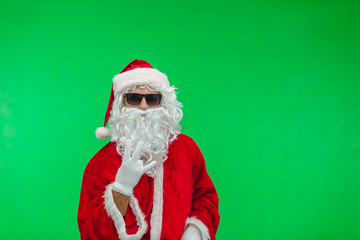 Santa Claus With Sunglasses Dancing Chroma key