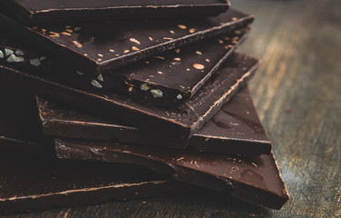 Culinary concept with different types of chocolate