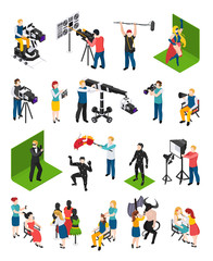 Fototapeta premium Cinematography Isometric People