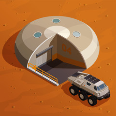 Mars Colonization Isometric Design Concept © Macrovector