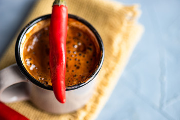 Hot chocolate with pepper