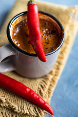 Hot chocolate with pepper