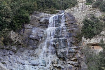 Fototapeta na wymiar The waterfall Cascade du Voile de la Mariee in Corsica, France.