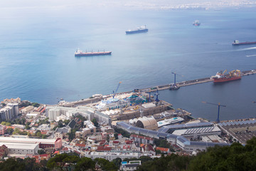 View from the harbor in Algeciras over the sea