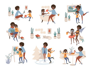 Single black american mother and her daughter