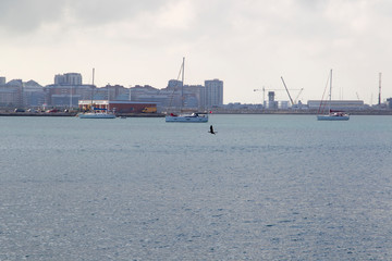 View from the harbor in Algeciras over the sea