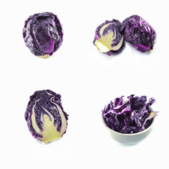 fresh purple cabbage isolated