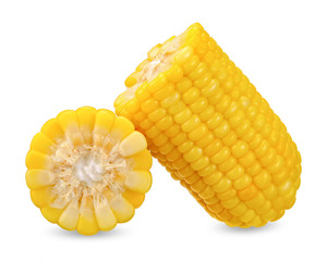 Corn isolated on white with clipping path