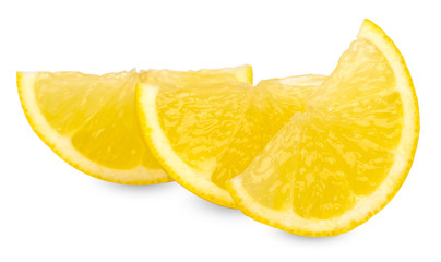 Slice lemon isolated on white clipping path