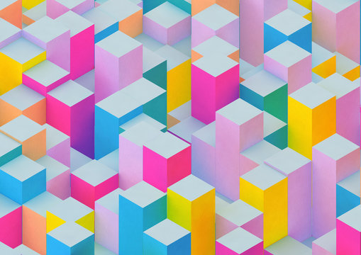 abstract background with coloured cubes