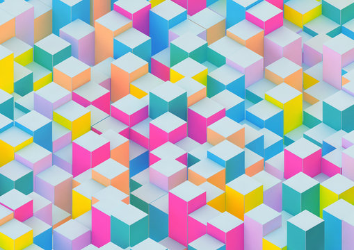abstract background with coloured cubes