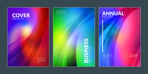 Business brochure cover design templates. Modern business flyer or poster with abstract blurred colorful background
