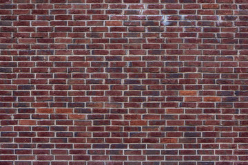 Background or Brickwork Texture Of Old Vintage Dirty Red Or Brown Brick Wall, Texture. Shabby Building Facade, Abstract Web Banner. Copy Space.