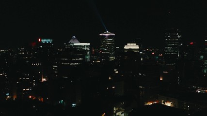 Aerial image of Montreal Canada by night