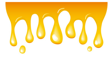 Honey vector illustration. Honey streams dripping.