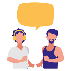 Fitness boys running design