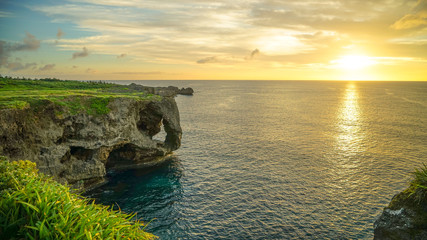 sunset at cape manzamo okinawa 