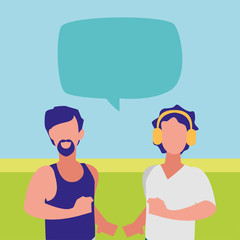 Fitness boys running design