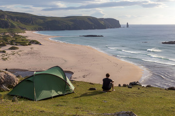 Tent over looking Sandwood beach