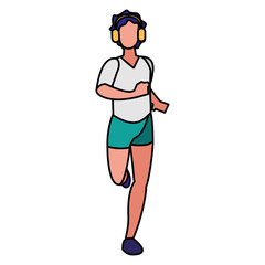 Fitness boy running design
