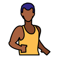 Fototapeta premium Fitness boy running design