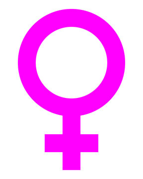 Female symbol icon - purple simple, isolated - vector