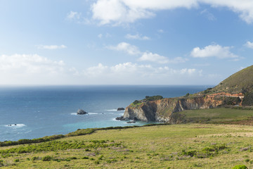 nature and landscape concept - beautiful view of big sur coast in california