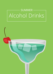 Summer Alcohol Drinks Advert Poster Blue Cocktail